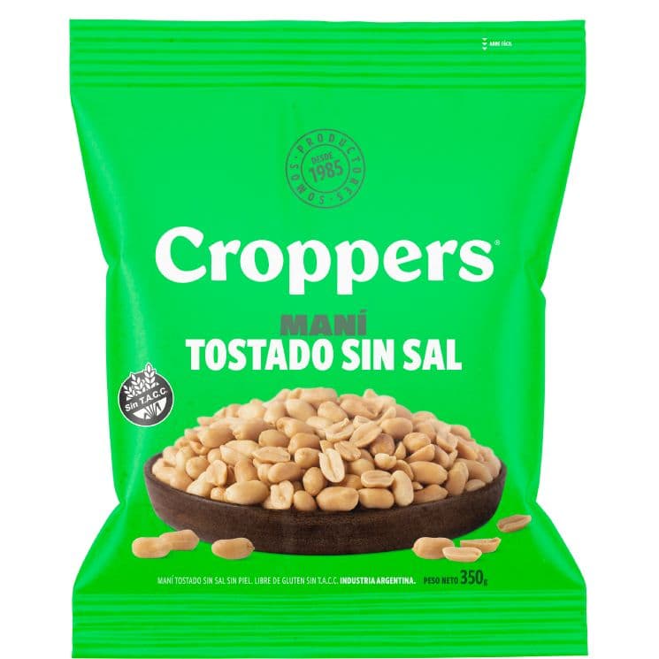 Maní Tostado Sin Sal Sin Piel Croppers