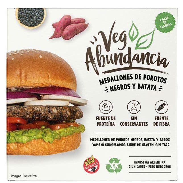 Medallones Poroto Negro y Batata Vegabundancia