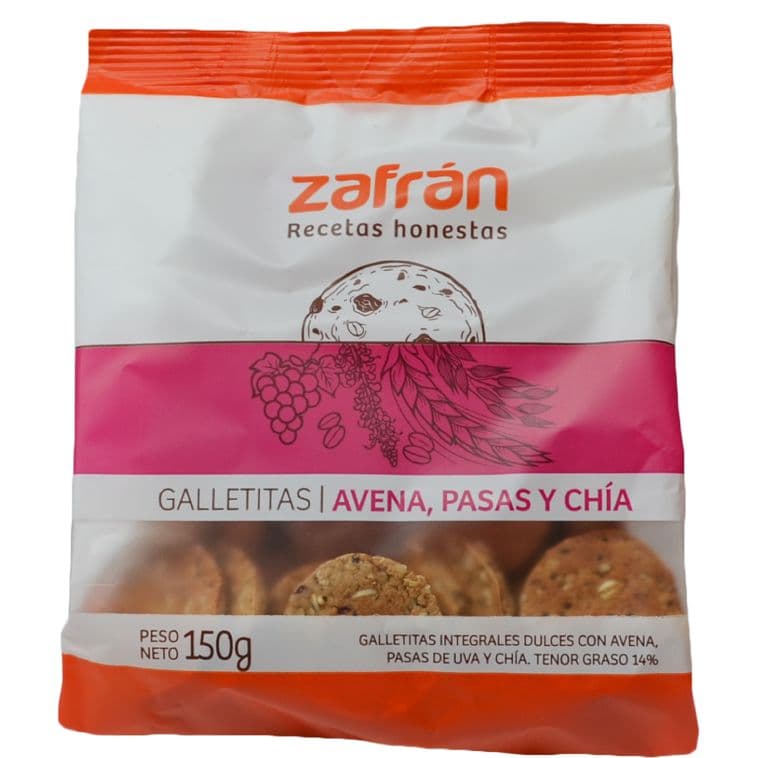 Galletitas saludables - Avena, pasas y chía