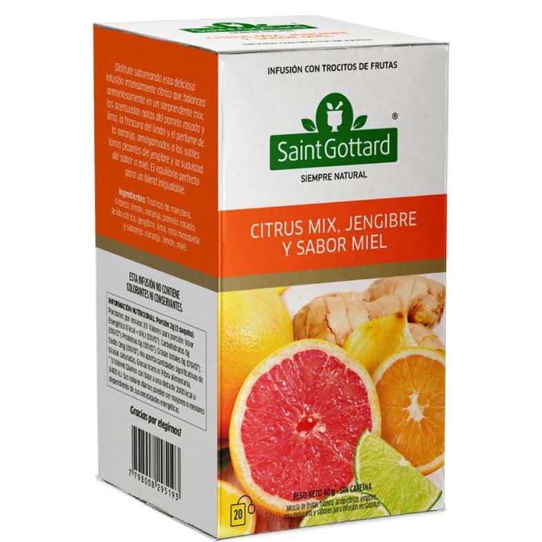 Té Frutas Citrus Mix, Jengibre y sabor Miel Saint gottard