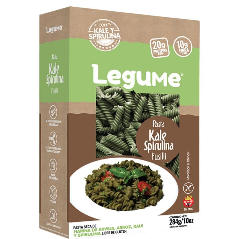 Pasta Fusilli - Legume Kale y Spirulina Legume