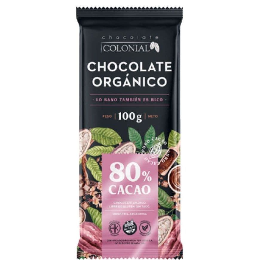 Barra de Chocolate 80% Orgánico - Chocolate Amargo