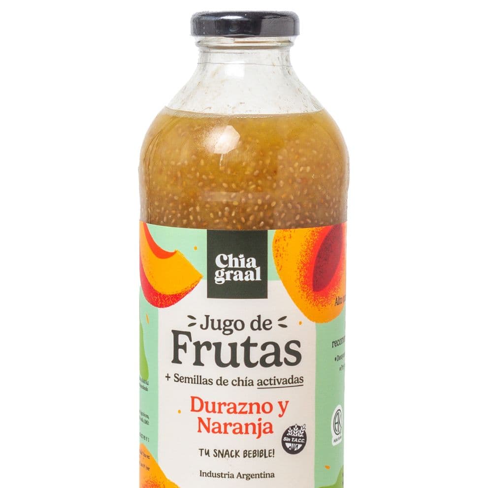Jugo de frutas con semillas de chia Naranja y Durazno Chia Graal