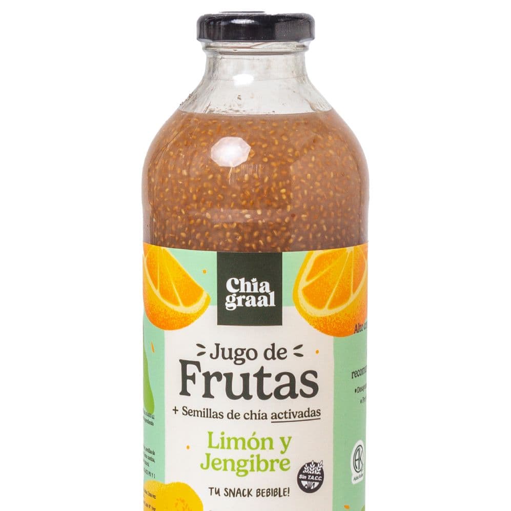 Jugo de frutas con semillas de chia Limón y Jengibre Chia Graal
