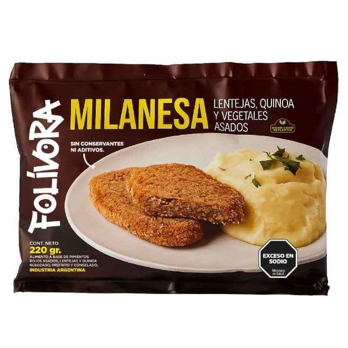 Milanesa Lentejas, Quinoa y Vegetales Asados Folívora