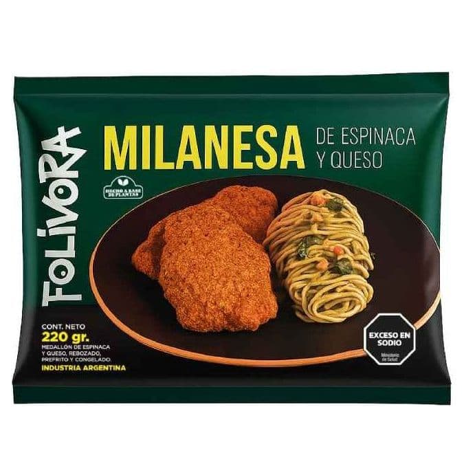 Milanesa Espinaca y Queso Folívora