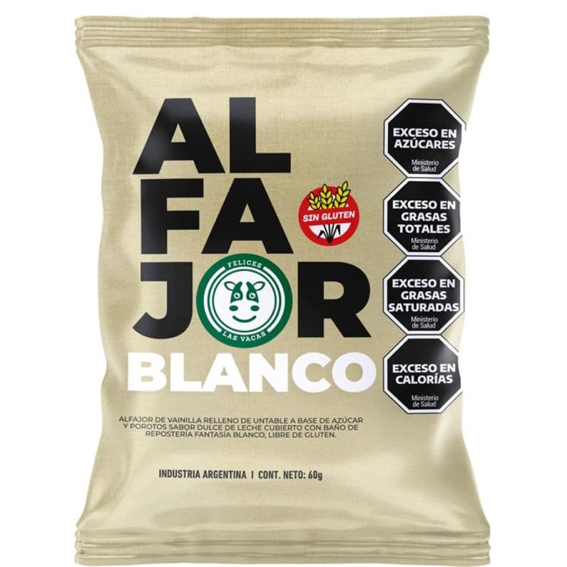 Alfajor Chocolate Blanco y Dulce de Leche Felices las vacas
