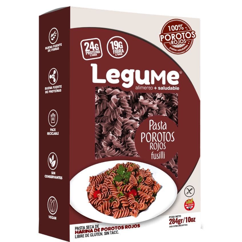 Pasta Fusilli - Legume Porotos rojos Legume